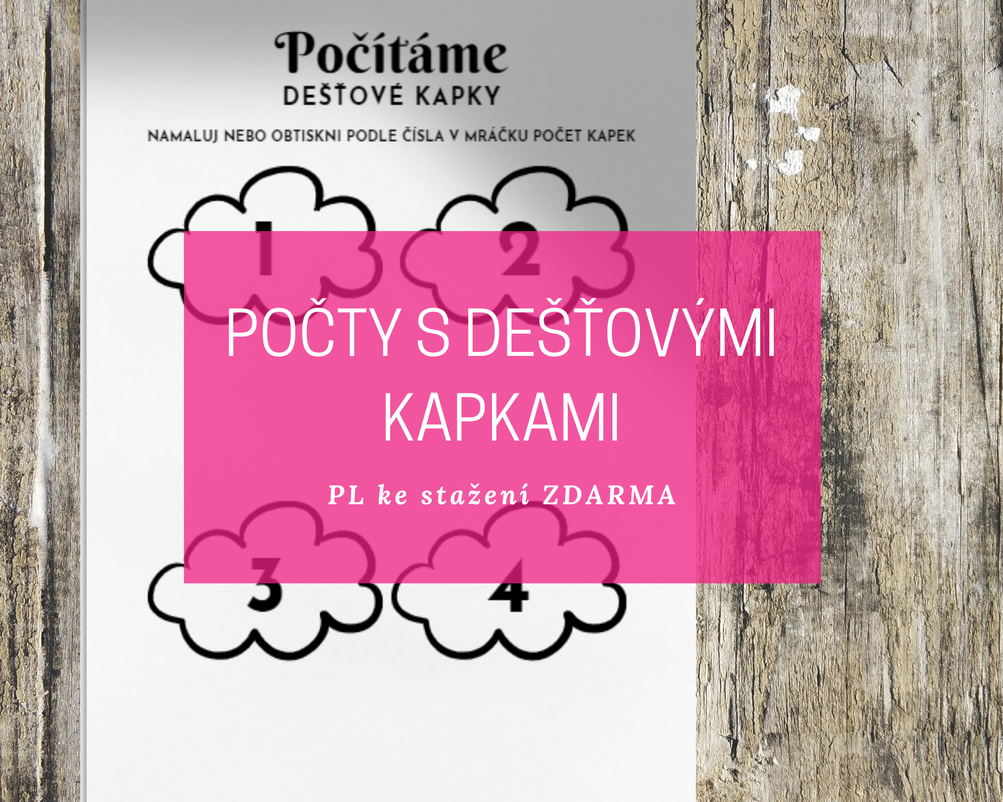 Pracovní list - počítání s dešťovými mraky 1 dest kapky blog