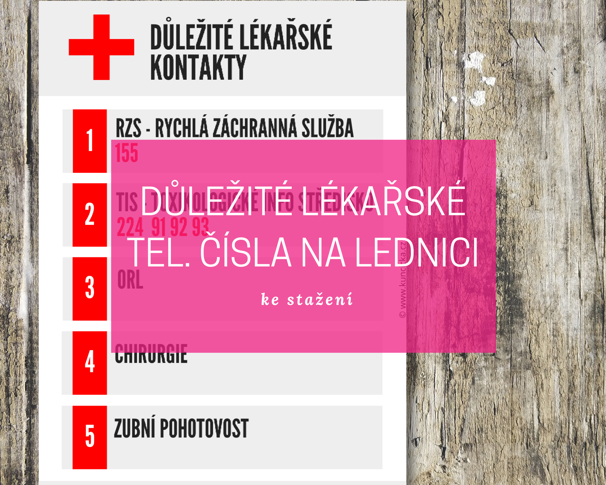 Důležité lékařské kontakty na lednici 5 tel blog