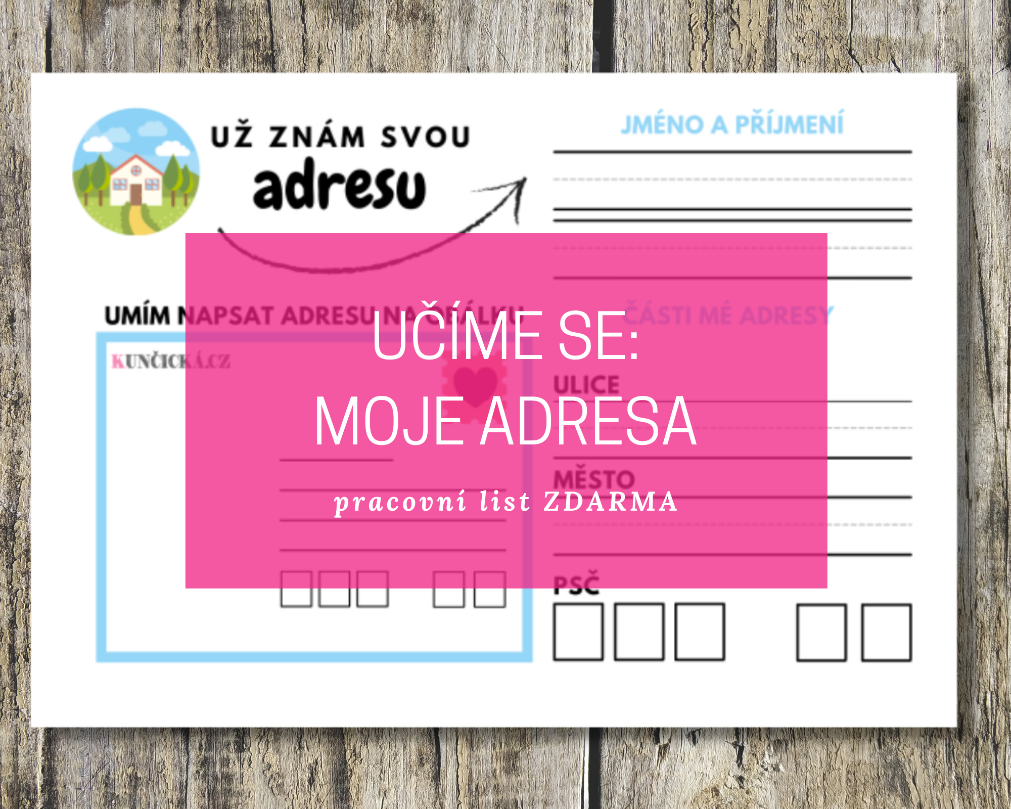 Moje adresa - roztomilý pracovní list 3 adresa blog