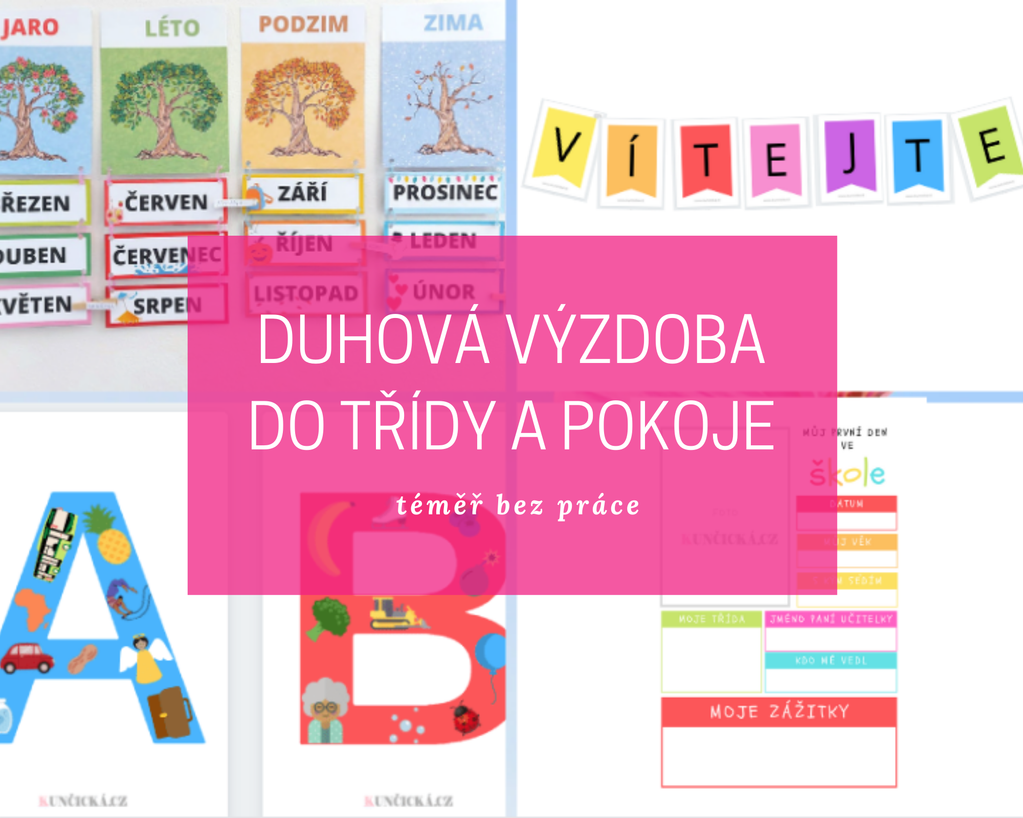 Krásná duhová výzdoba třídy pro malého školáka 3 duhova blog