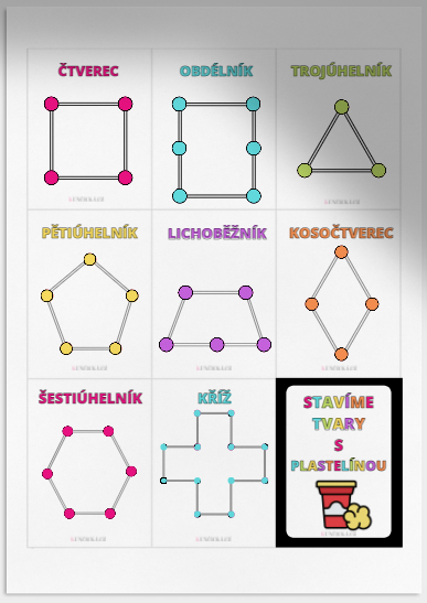 geometrické tvary s plastelínou