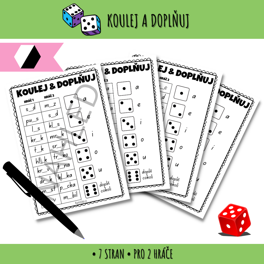 Koulej a doplňuj - vzdělávací hra 191 Vzdělávací hra koulej a doplňuj