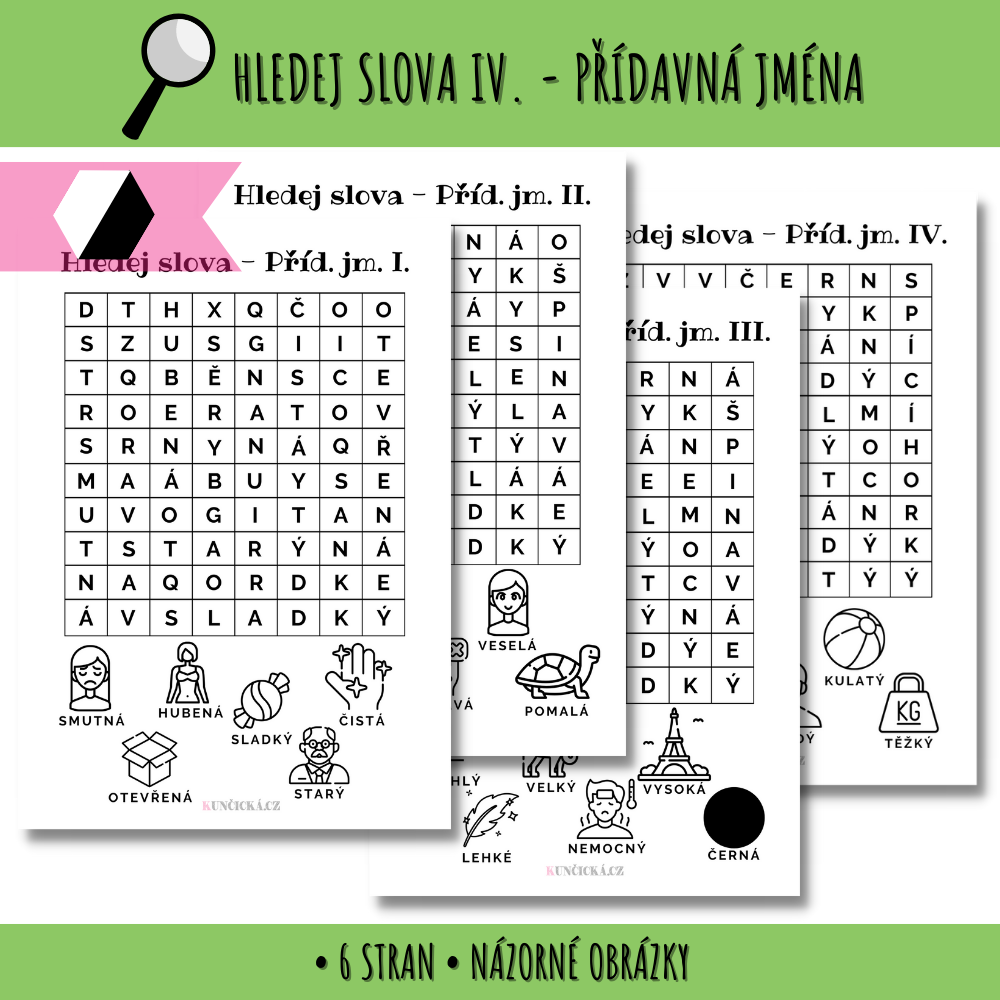 Hledej slova 4. - přídavná jména 180 hledej slova - přídavná jména
