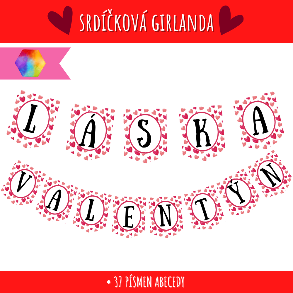 Valentýnská girlanda 183 Valentýnská girlanda