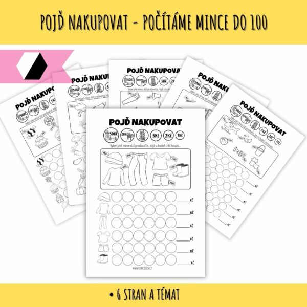 Pojď nakupovat - počítání mincí do 100 1 počítání mincí do 100