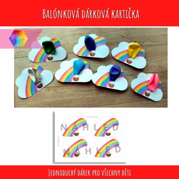 Dárková karta pro děti na balónek 1 dárková karta pro děti