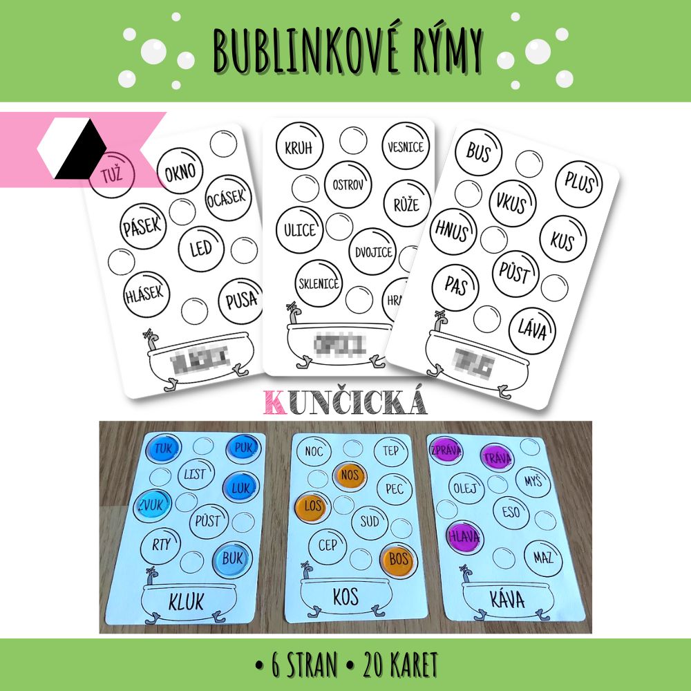 Hledej rýmy v bublinkách 150 hledej rýmy