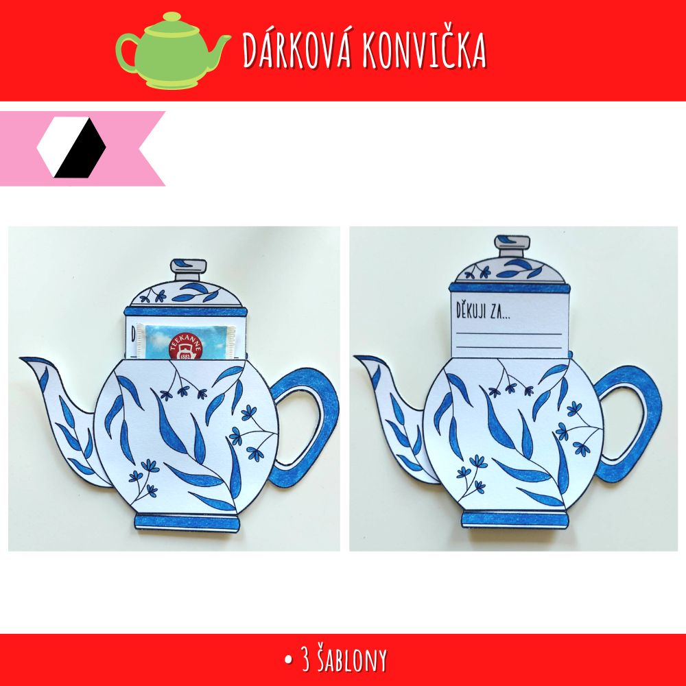 Dárková konvička - šablona k dotvoření 155 dárková konvička