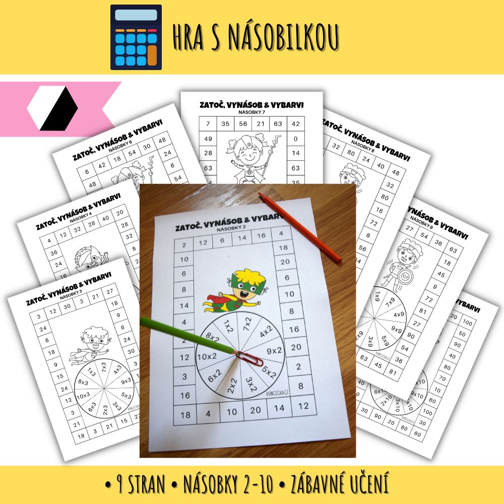 Vzdělávací hra s násobilkou 148 hra s násobilkou