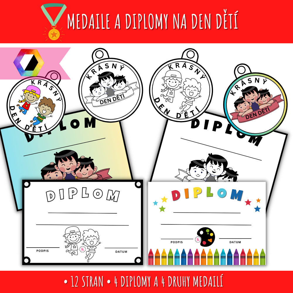 Diplomy a medaile na Den dětí 146 diplomy den dětí