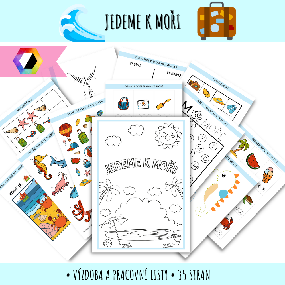Jedeme k moři - pracovní listy + výzdoba 141 pracovní listy moře