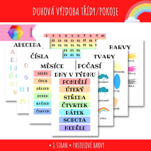 Informační plakáty do školky - dětské nemoci 4 Duhová výzdoba