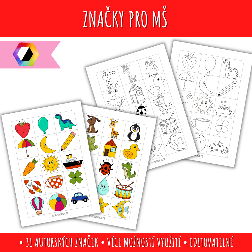 Rozlišovací značky do školky 133 Značky do školky