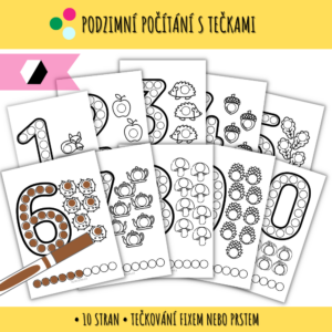 Slož obrázek - podzim 6 Podzimní tečkovací šablony