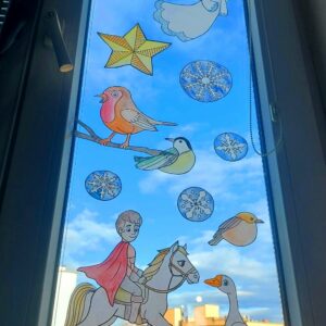 Zimní šablony - omalovánky i výzdoba oken 3 zimní šablony na okno