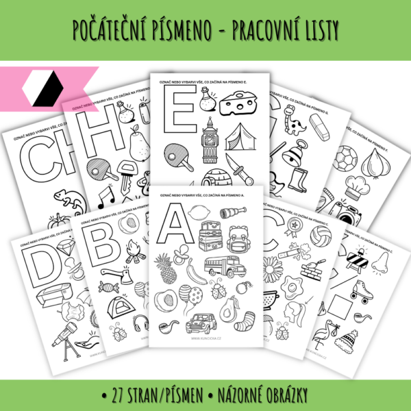 pracovní listy počáteční písmena
