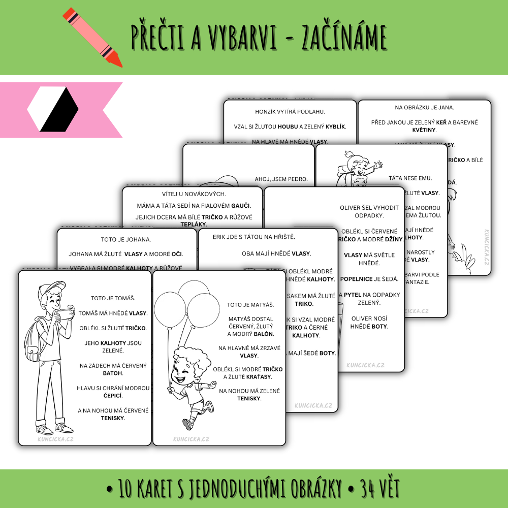 Přečti a vybarvi – začínáme čtení s porozuměním 104 čtení s porozuměním