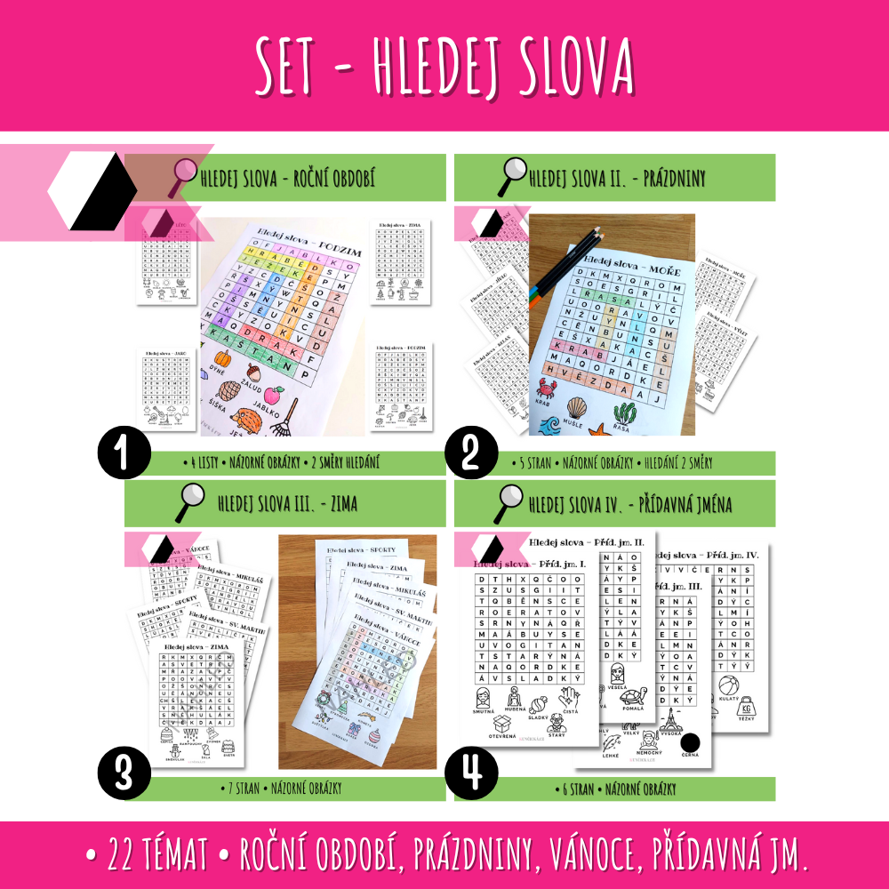 SET dvojsměrek - Hledej slova 106 set hledej slova