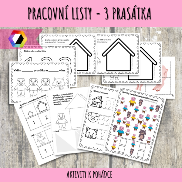 3 prasátka - pracovní listy k pohádce 1 pracovní listy 3 prasátka