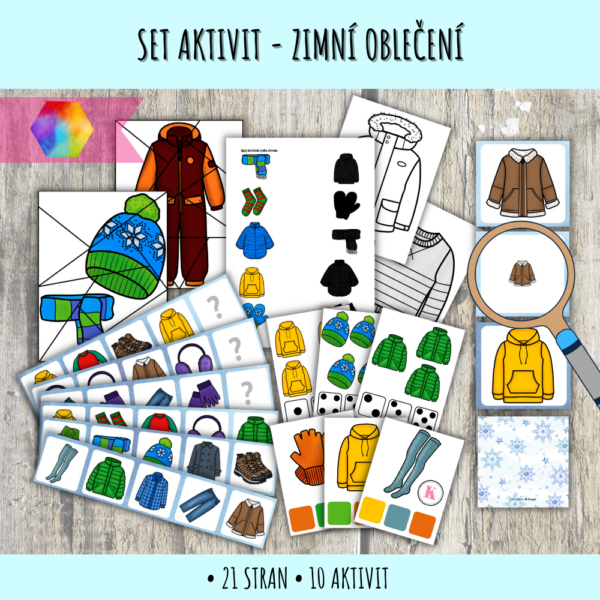 Zimní oblečení - set aktivit 1 PDF zimní oblečení