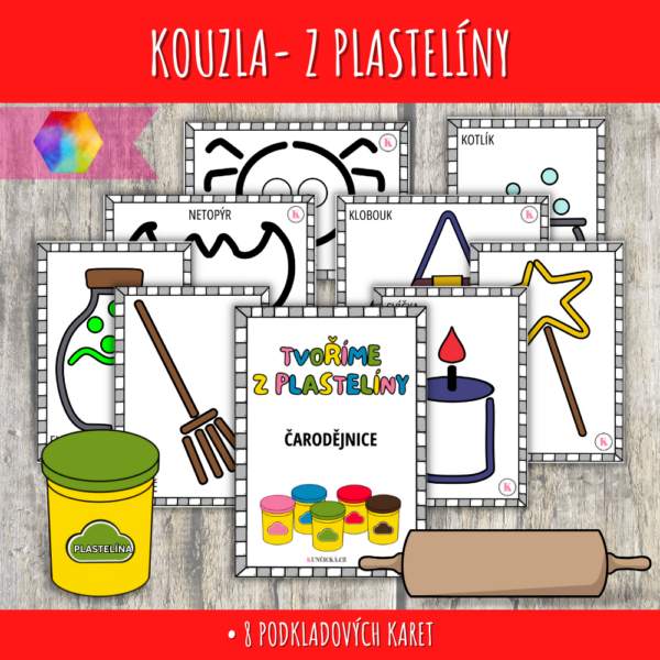 Čarodějnice - podložky na plastelínu 1 čarodějnice podložky pod plastelínu