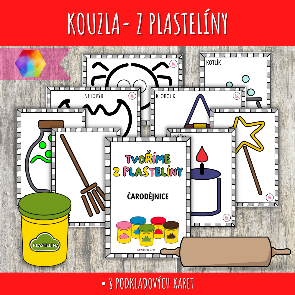 Čarodějnice - podložky na plastelínu 91 čarodějnice podložky pod plastelínu