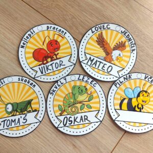 Medaile pro děti se zvířátky 4 medaile se zvířátky pro děti