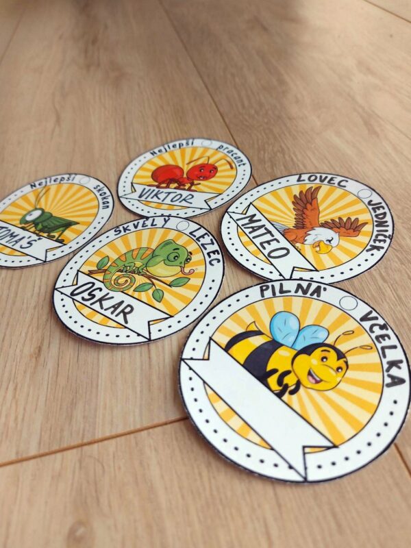 medaile se zvířátky pro děti