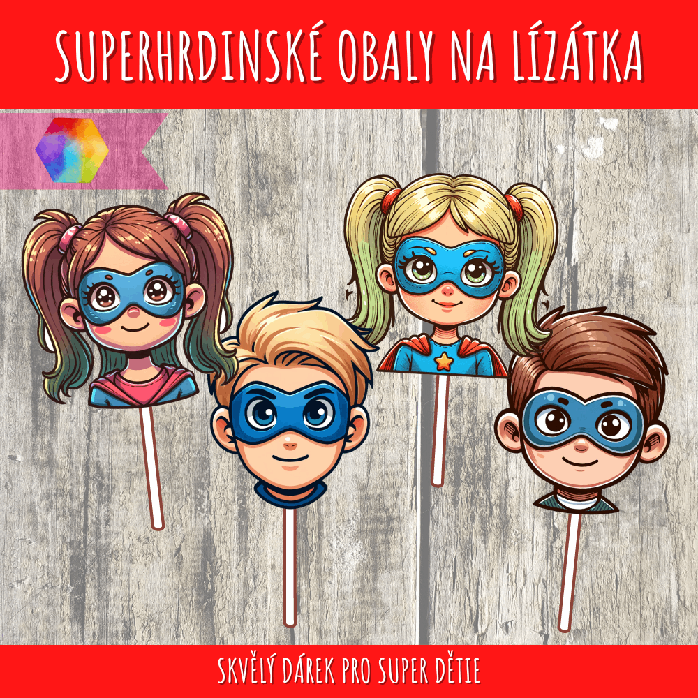Dárkový obal na lízátka pro malé superhrdiny 83 dárkový obal na lízátka