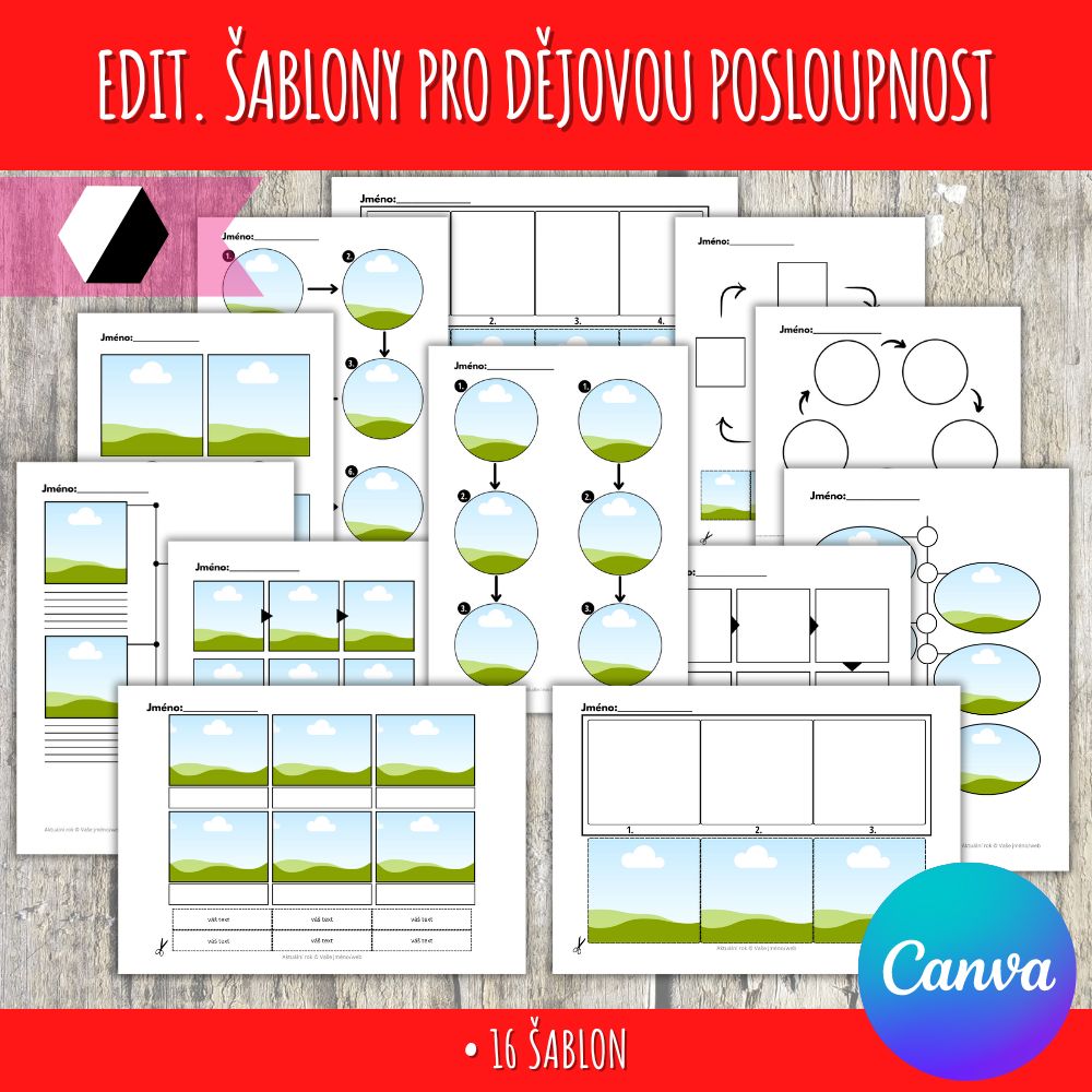 Canva šablony pro výrobu dějových os 76 Canva šablony