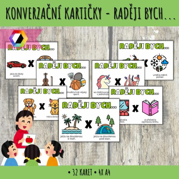 Konverzační kartičky - Raději bych... 1 konverzační kartičky - raději bych