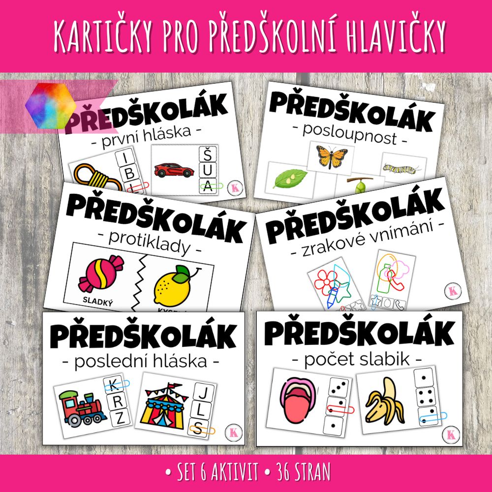 Kartičky pro předškolní hlavičky 75 kartičky pro předškoláky