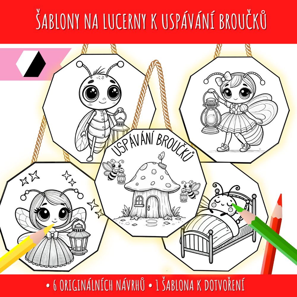 Lucerny k uspávání broučků - šablony 72 Lucerny na uspávání broučků