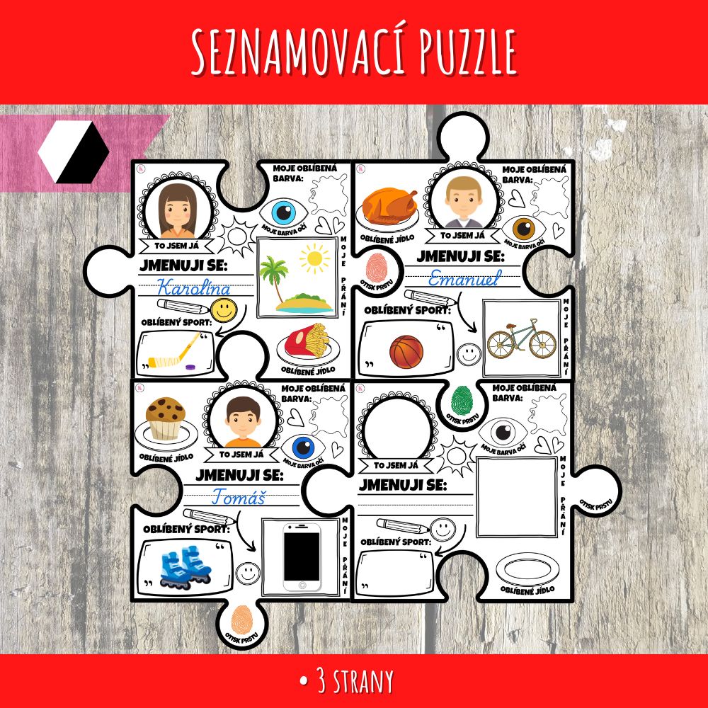 Seznamovací puzzle - jak lépe poznat třídu 71 Seznamovací puzzle