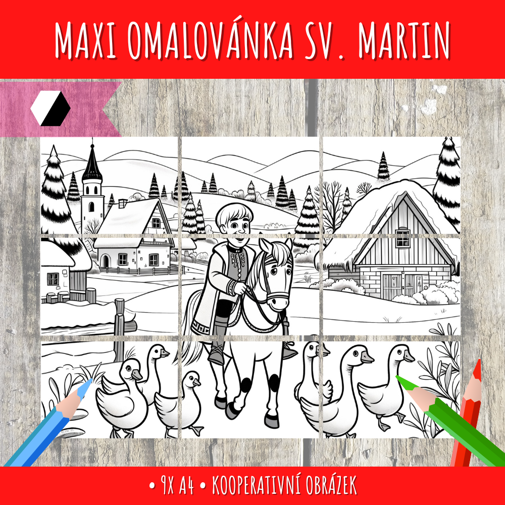Aktivity ke svatému Martinovi pro děti 7 maxiomalovánka svatého martina
