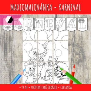 Fotokoutek na karneval - rekvizity v PDF 4 maxiomalovánka na karneval