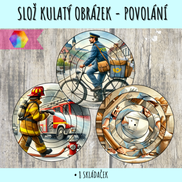 Slož obrázek povolání – kulaté puzzle 1 kulaté puzzle
