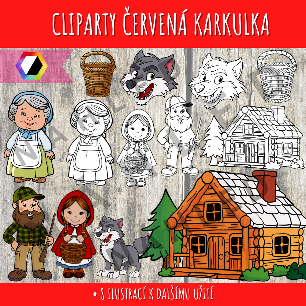 Cliparty O Červené karkulce 40 cliparty červená karkulka