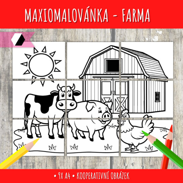 Maxiomalovánka domácí zvířata na statku 1 maxiomalovánka domácí zvířata na statku