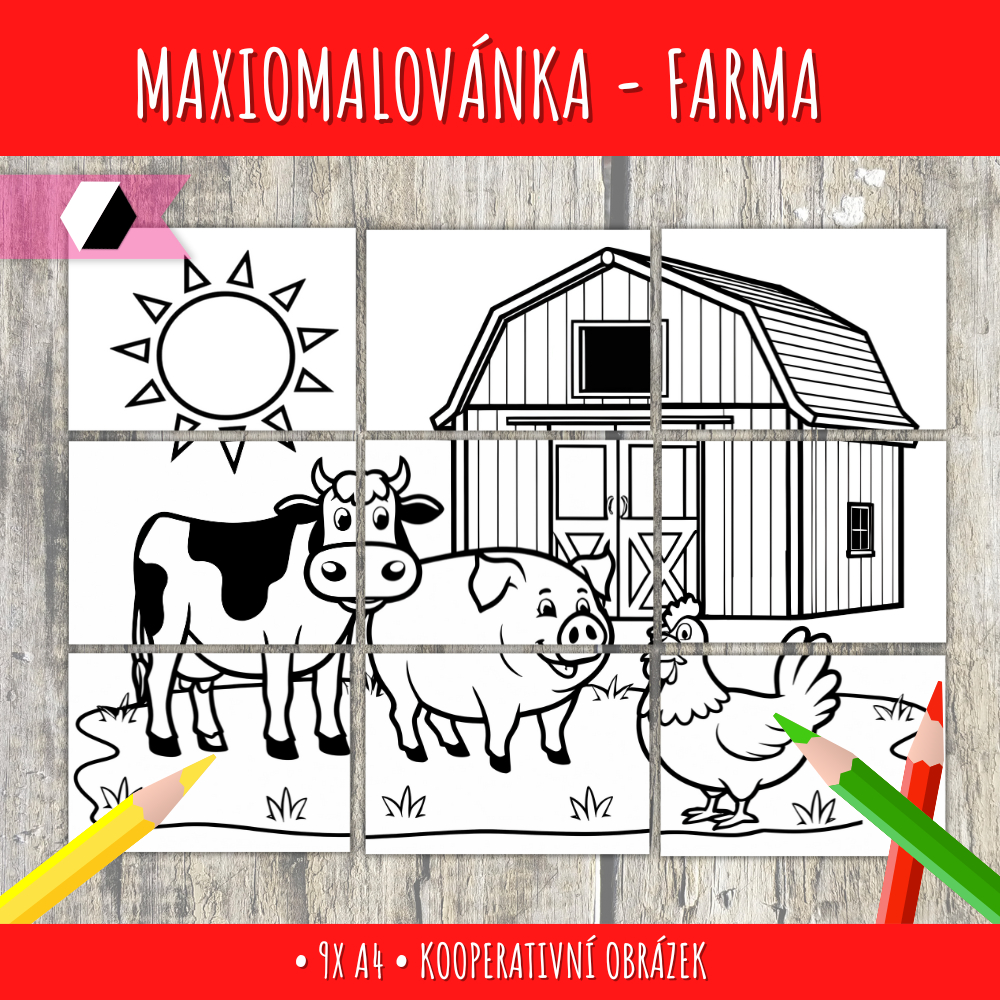 Maxiomalovánka domácí zvířata na statku 37 maxiomalovánka domácí zvířata na statku