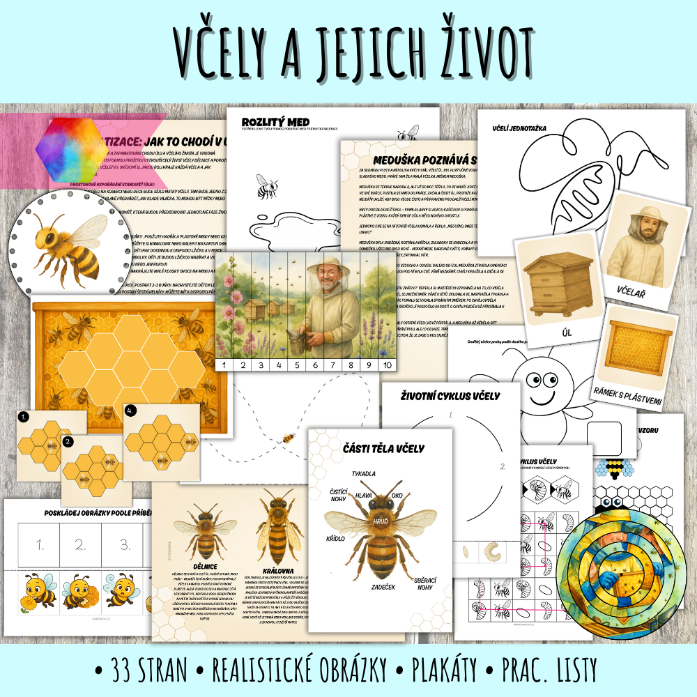 Včely - aktivity pro předškoláky 30 PDF Včely - aktivity pro předškoláky