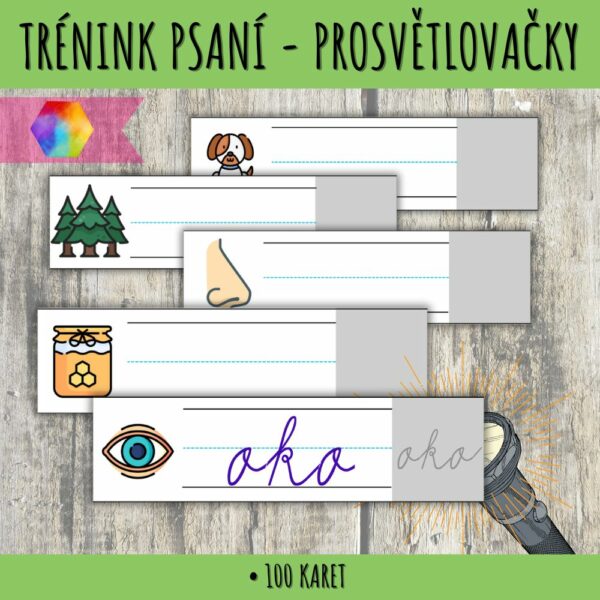 Trénink psaní pro děti – prosvětlovací karty 1 trénink psaní pro děti